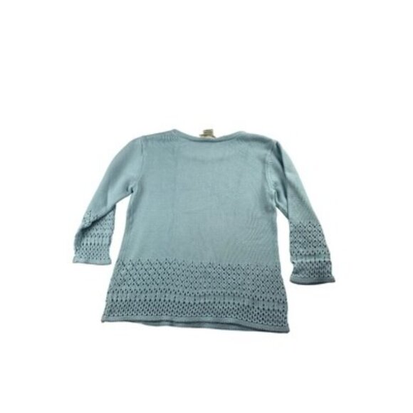 Brittany Black Light Blue Cotton Knit Sweater Womens M - Picture 2 of 5